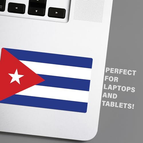 Image of World Country Flag Decal Stickers - Two Pack - for Cars Windows Bumpers Laptops Tablets Tumblers Cups Walls (Cuba)