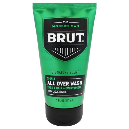 Brut Moisturizing Face Wash - Deep Pore Cleansing and Conditioning Prep for Shaving - Face Cleanser with No Parabens, Phthalates or Dyes - 5 oz