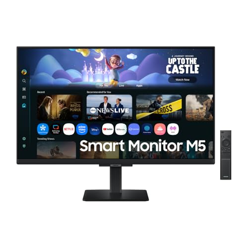Smart Monitor Samsung M5 27', FHD, Plataforma Tizen™, USB, HDMI, Bluetooth, Preto, 2025