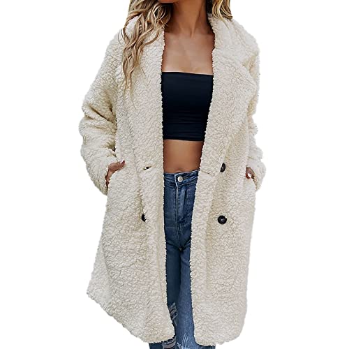 Veste polaire à manches longues style gilet long ouvert pour femme élégante