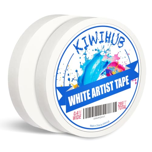 KIWIHUB 2 Pack Art Tape - Professional Artist Tape for Watercolor Paper, White Masking Artists Tape...