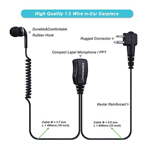 Auricular walkie talkie diadema con micro PTT para trabajar con manos libres 3