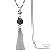 Perfect 4U Fashion Vintage Silver Plated Tone Long Boho Statement Necklace Chain for Women Accessories