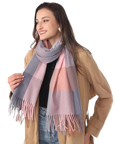 DiaryLook Karierter Warmer Deckenschal für den Winter, Lange Damen-Schals, kariert, weich, Wolle, Tartan-Schal für Frauen