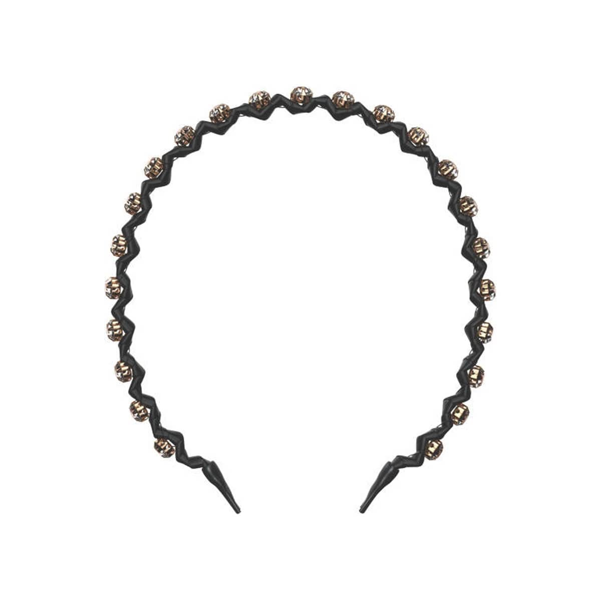 invisibobble Hairhalo opaska do włosów, cienka, regulowana, czarna, z kamieniami, prezent dla kobiet, przyjazna dla włosów i wygodna