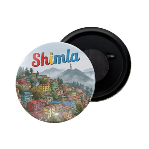 Image of dhcrafts Fridge Magnet Multicolor Himachal Pradesh Shimla D1 Glossy Finish Design Pack of 1 (58mm)
