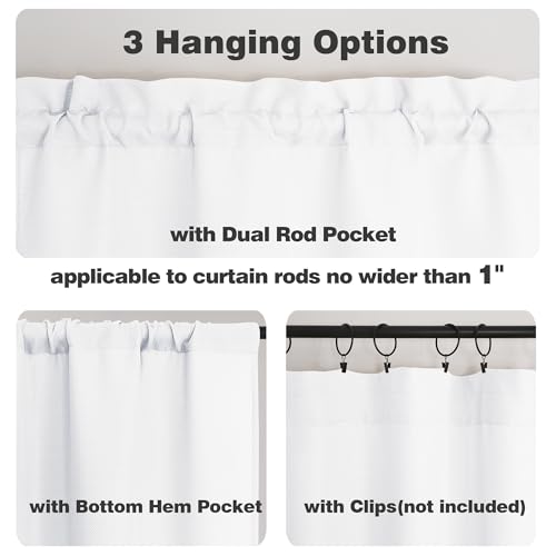 Chyhomenyc B0C6HW47RH 2 Panels White Kitchen Curtains 36 Inch Length Tier Curtains thumb #2