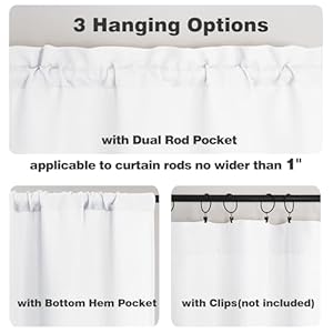 Chyhomenyc 2 panels white kitchen curtains 36 inch length tier curtains faux linen textured small cafe curtains light filtering short window curtains for bathroom basement 30×36 inch 2pcs  urban country home decor