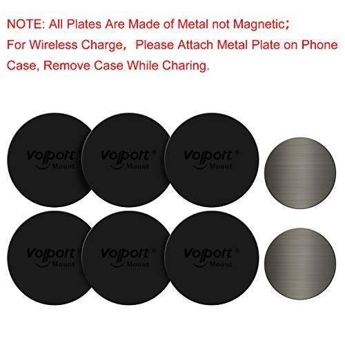 Volport Mount Metal Plates Replacement 6Pcs For Magnetic Phone Magnet Car Mount, Phone 3M Strong Magicplate Metal Disc Sticker Adhesive Round For Magnet Cell Phone Holder Grip(Pops Stand Not Included) #TOP7