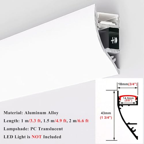 Moldura de corona LED metálica con acabado arquitectónico lineal 5