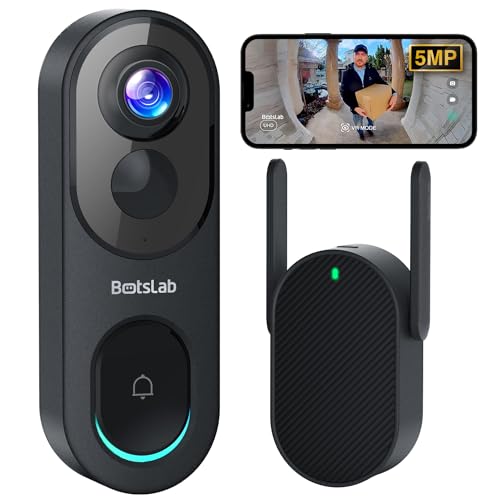 BOTSLAB Doorbell Camera Wireless, 2K Head-to-Toe View, No Subscription