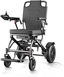 ByteTecpeak D14 Foldable Electric Wheelchair with Powerful 500W Motor, 12Ah Removable Battery, 20km Range, 150kg Capacity, Lightweight Carbon Aluminium Powerchair–Travel & Airline Approved