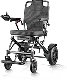 ByteTecpeak D04 Foldable Electric Wheelchair with Powerful 500W Motor, 10Ah Removable Battery, 20km Range, 150kg Capacity, Lightweight Carbon Aluminium Powerchair–Travel & Airline Approved