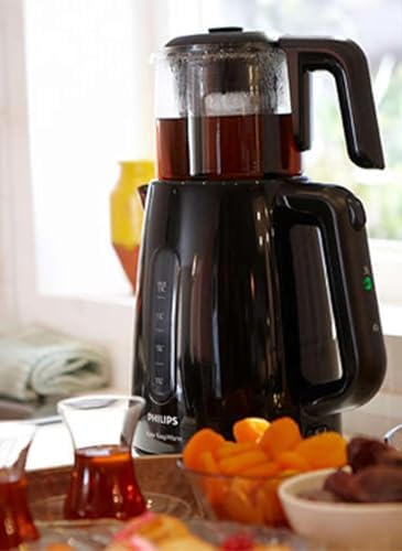 Philips Daily Collection Çay Makinesi - Otomatik Sıcak Tutma, 1.9L Su Isıtıcısı, 0.9L Cam Demlik, Hızlı Kaynatma 1700W, Kireç Filtresi, Kolay Dökme İçin Kablosuz Taban (HD7301/00) - Görsel 3