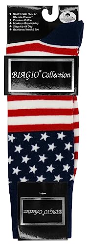 1 Pair of Biagio American Flag Mens COTTON Dress SOCKS