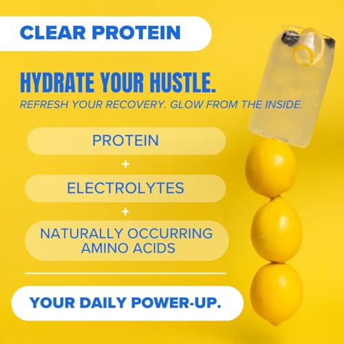 Image of Isagenix Clear Protein - Juice-Style Whey Protein Powder Mix - Hydration Blend with BCAAs & Electrolytes - Light & Refreshing Zero-Sugar Drink Mix - Blueberry Lemonade, 9.5 oz (10 Servings)