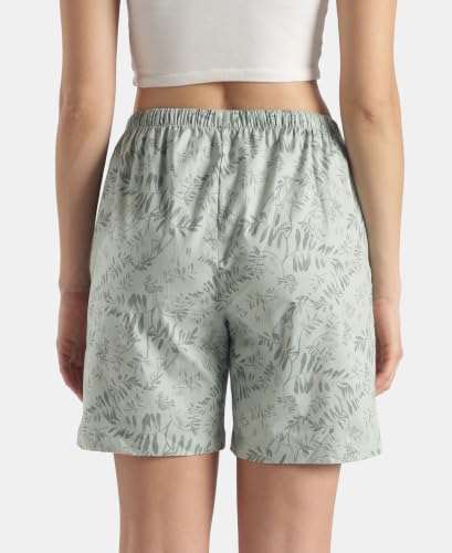 Image of Jockey RX15 Women Super Combed Cotton Yarn Dyed Woven Relaxed Fit Striped Shorts with Side Pockets (Colors & Prints May Vary)