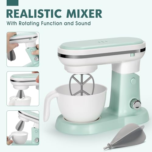 Tooybing TB-CFXJD Pretend Play Kitchen Appliances Toy Set With Coffee Maker Machine, Mixer, Toaster, Blender, Kids Kitchen Playset thumb #3