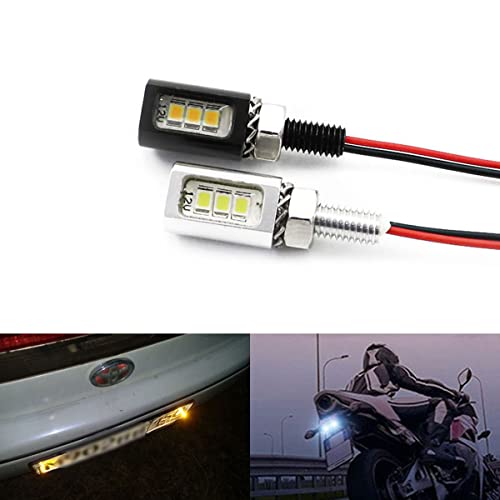 Mcdrlled Led License Plate Light,Tag Screw Bolt Lamp,12V Led Bulbs,Waterproof/Rainproof Ip68, Black Aluminium Light Holder, Legal For Car Motorcycle Truck Rv Atv Bike.(White Light) #TOP1