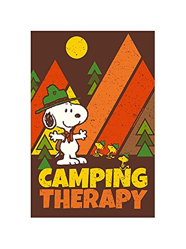 Flagology.com, PEANUTS®, PEANUTS® Camping Therapy Snoopy – Garden Flag 12.5" x 18", Officially Licensed PEANUTS®, Camping