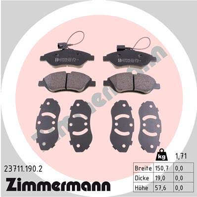 Zimmermann 23092.160.1 Serie Pastiglie Freno, Anteriore, 1