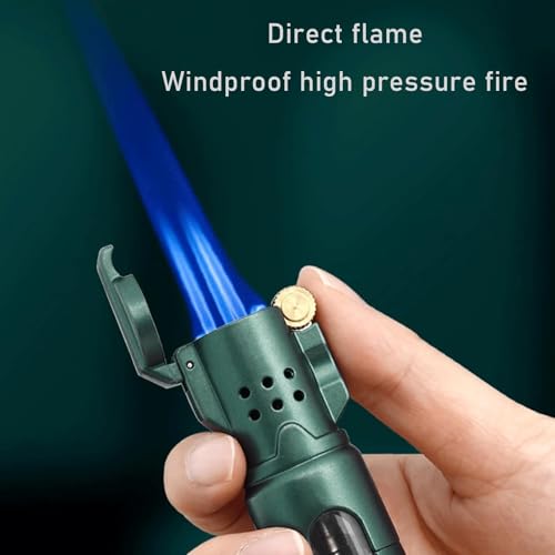 Encendedor de llama triple recargable verde miniatura 2