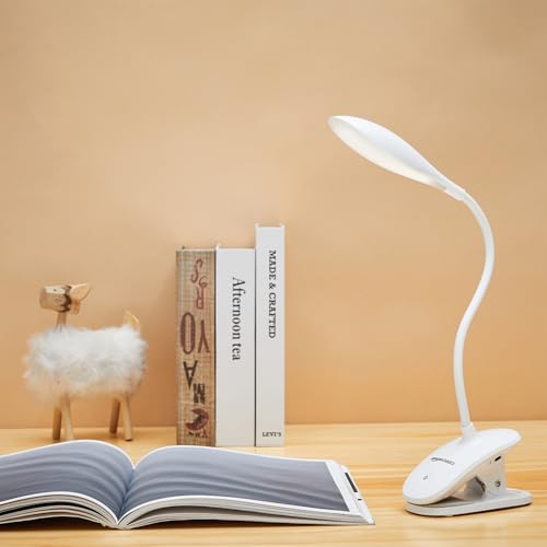 Image of Amazon Basics 3.7V 1200Mah Table Lamp | Touch Panel Control | Adjustable Angle | Ac /Dc Operate | Lithium Battery, Plastic, Led, White