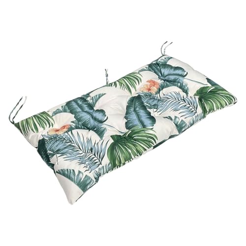Cojín impermeable para banco de jardín de 23 plazas, 8 cm de grosor, cómodo cojín para interiores y exteriores, patio, cocina y banco de comedor, diseño de flores de verano (150 x 50 x 8 cm)