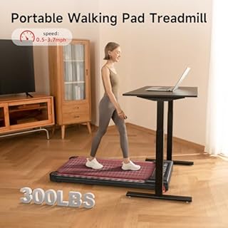 RHYTHM FUN Incline Walking Pad Treadmill, Walking Pad with Incline, 300 Lbs Under Desk Treadmills for Home Office, Portable Treadmill with Remote Control, LED Display