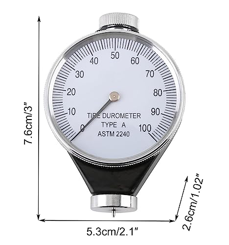 Lancoon Gummi Härteprüfgerät, Shore Typ A Gummireifen Durometer mit Großem Zifferblatt Zeiger 0-100HA Langlebig Praktische Analoganzeige für Leder Wachs Poly Fett