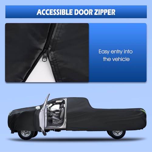Image of Truck Cover Waterproof All Weather, 6 Layers Pickup Cover Fit for Ford F250 /F350, Chevrolet Silverado, Ram 2500, Gmc Sierra, See Size Chart (T5 Fit Truck Length Up to 266 inch)