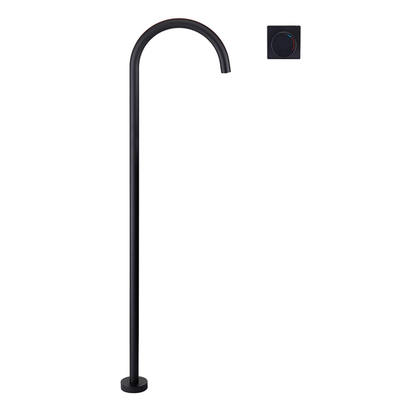WOTZOV Bath Tap Free Standing Bath Taps Mixer Hot And Cold Brass Concealed Floor Mounted Bath Taps For Bathtub, Grey，Black