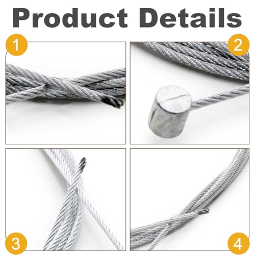 EIHI 2 Stück 130 CM Motorrad Universal Seilzug Universal Reparaturset Bowdenzug Gaszug Schaltzug Kupplungszug Fahrrad Roller Mofa Moped mit 9x Nippel für Fahrrad Roller Mofa Moped