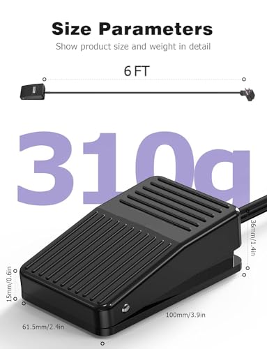 Karlkers FTSWITCH6FT15A Foot Switch, Foot Pedal Switch 6-Ft Cable thumb #5