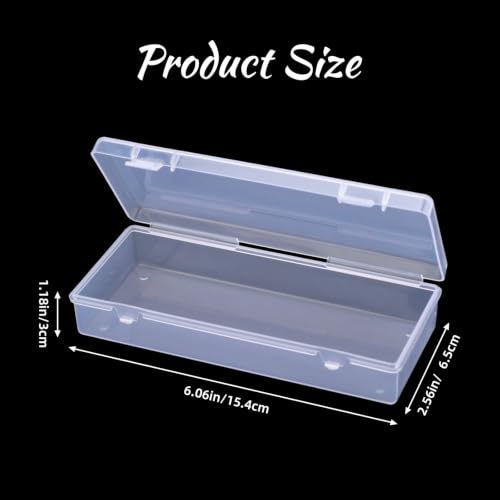 Image of 6 Pcs Clear Plastic Storage Containers Box, Small Rectangle Organizer with Hinged Lid, Small Plastic Case for Collecting Business Cards, Accessories, Crafts, Beads, Jewelry, Screws (clear(B))