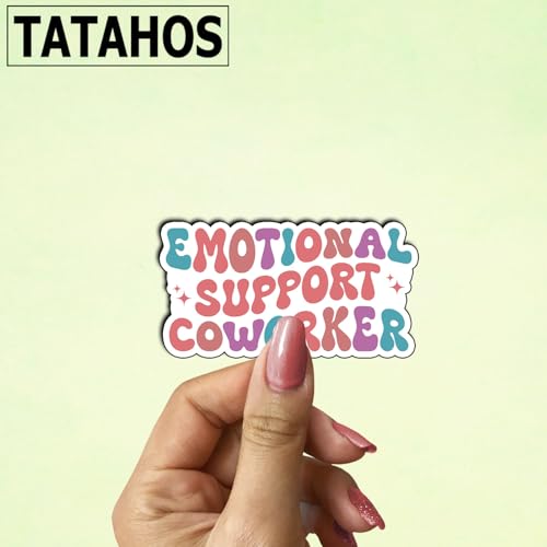 (3Pcs) Emotional Support Coworker Stickers Funny Sarcastic Quote Humor Motivational Inspirational Gifts Waterproof Vinyl Decals for Kindle Water Bottle Bumper Car Hard Hat Phone Laptop - 3x1.5 by TATAHOS - Image 4