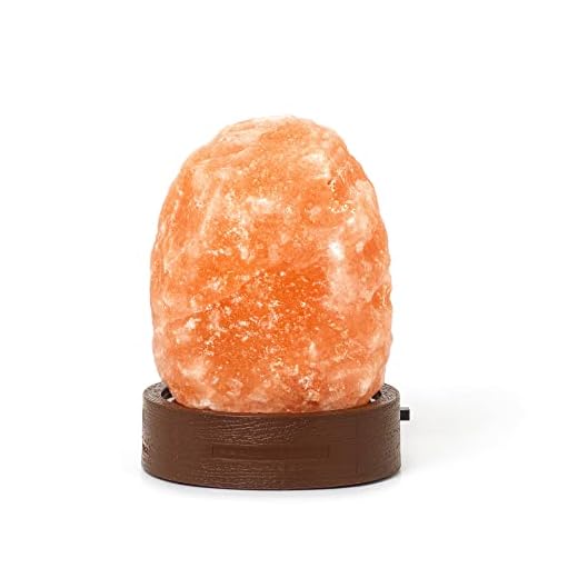 Legami - Lámpara de sal del Himalaya, Mini, Ø 7 cm, 300/400 g, cromoterapia, forma natural, efecto luminoso, pilas no incluidas, hecha a mano