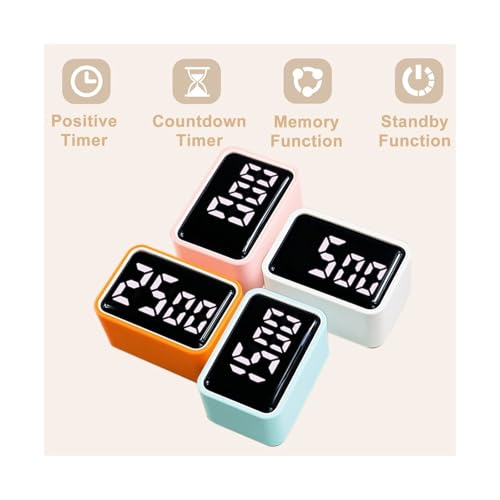 Temporizador digital mini recargable 2 piezas rosa miniatura 2