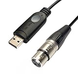 DSD TECH SH-RS09B USB-DMXケーブル対応フリースタイラーQLC およびPiオープン照明(3M）​