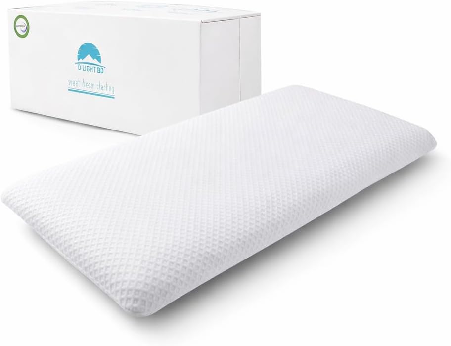 Slim 3.2" Stomach Sleeping Memory Foam Pillow-Thin, Flat, Soft Yet Supportative for Belly, Back& Stomach Sleepers (3.2" Slim(King))