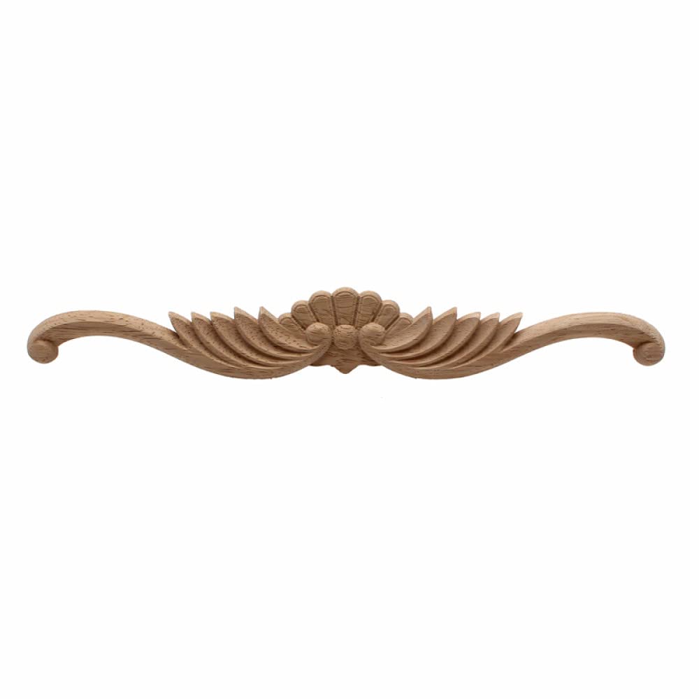 Madera tallada aplique rectangular LVTFCO de 26,7x5 cm para fondo de muebles 7