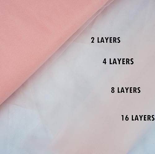 Craft And Party, Blush Fabric Tulle Roll 54 Inch by 40 Yards (120 ft) Fabric Tulle Bolt for DIY Tutu Skirt, Wedding and Decoration (Blush) - Thumbnail 3