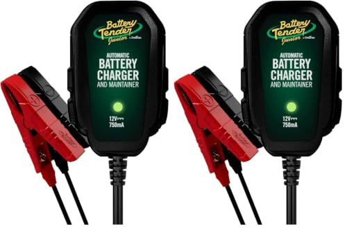 Image of Battery Tender Junior 12V, 750mA Charger and Maintainer: Automatic 12V Powersports for Motorcycle, ATVs, and More - Smarter Than a Trickle Charger - 021-0123 (Pack of 2)