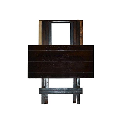 Image of MAMTA DECORATION Coffee Table Patio Garden and Outdoor Furniture Square Top Folding Table - Black, Standard
