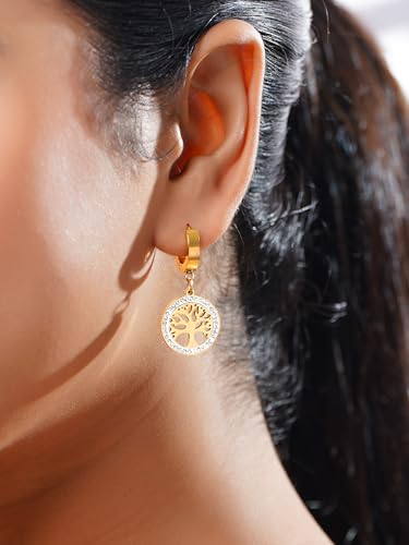 Image of 18K Gold Plated Statement Hoop Earrings for Women | Trendy Hoops Earrings | Waterproof and Anti Tarnish Jewellery | Rakhi Gift for Sister | Gifts for Women | 1 Year Warranty*