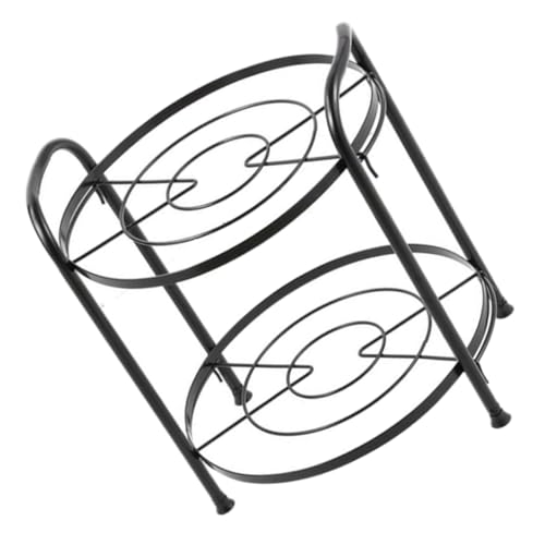 Cabilock 1Pc Detachable Storage Rack Multi Functional Kitchen Pot Organizer Two Layer Design for Efficient Vertical Storage Easy to Clean Construction Black