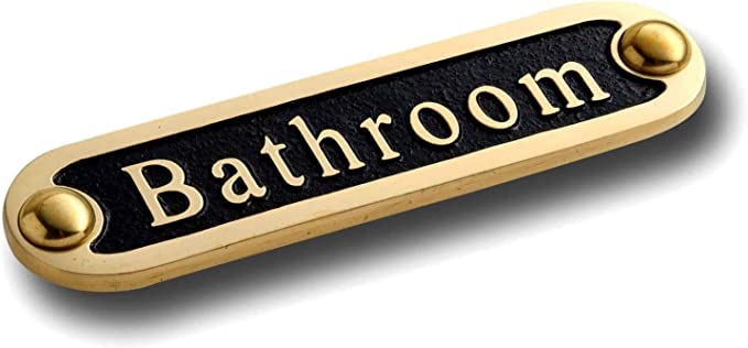 Plaque de porte en laiton de style traditionnel salle de bain fait main