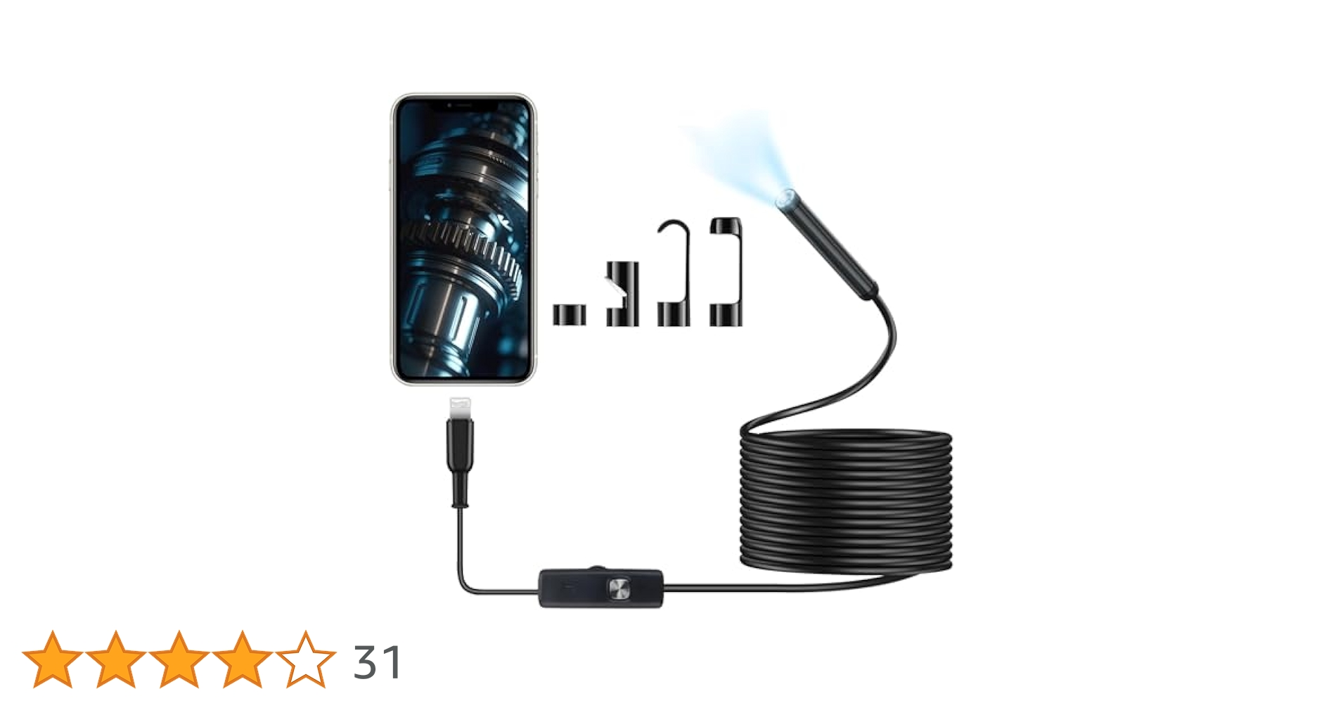 Amazon.co.jp: ファイバースコープ 1920P HD内視鏡カメラ 8個高