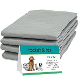 rocket & rex Premium Washable Pee Pads for Dogs, Waterproof & Reusable Puppy Pads for Potty Training, Whelping, Lining Crates & More, Guaranteed for up to 300 Washes, 22' x 22' (Pack of 4)