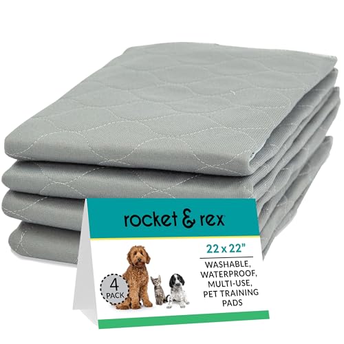 Rocket And Rex Lavabili, Puppy Pee Pads. Impermeabile, per addestramento degli Animali Domestici. A Prova di perdite e Assorbente. Coprimaterasso, incontinenza, Viaggi, Bagnato Letto, coprimaterasso.